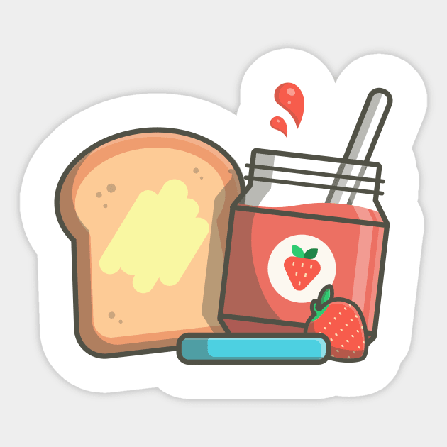 Toast bread with strawberry jam Sticker by Catalyst Labs